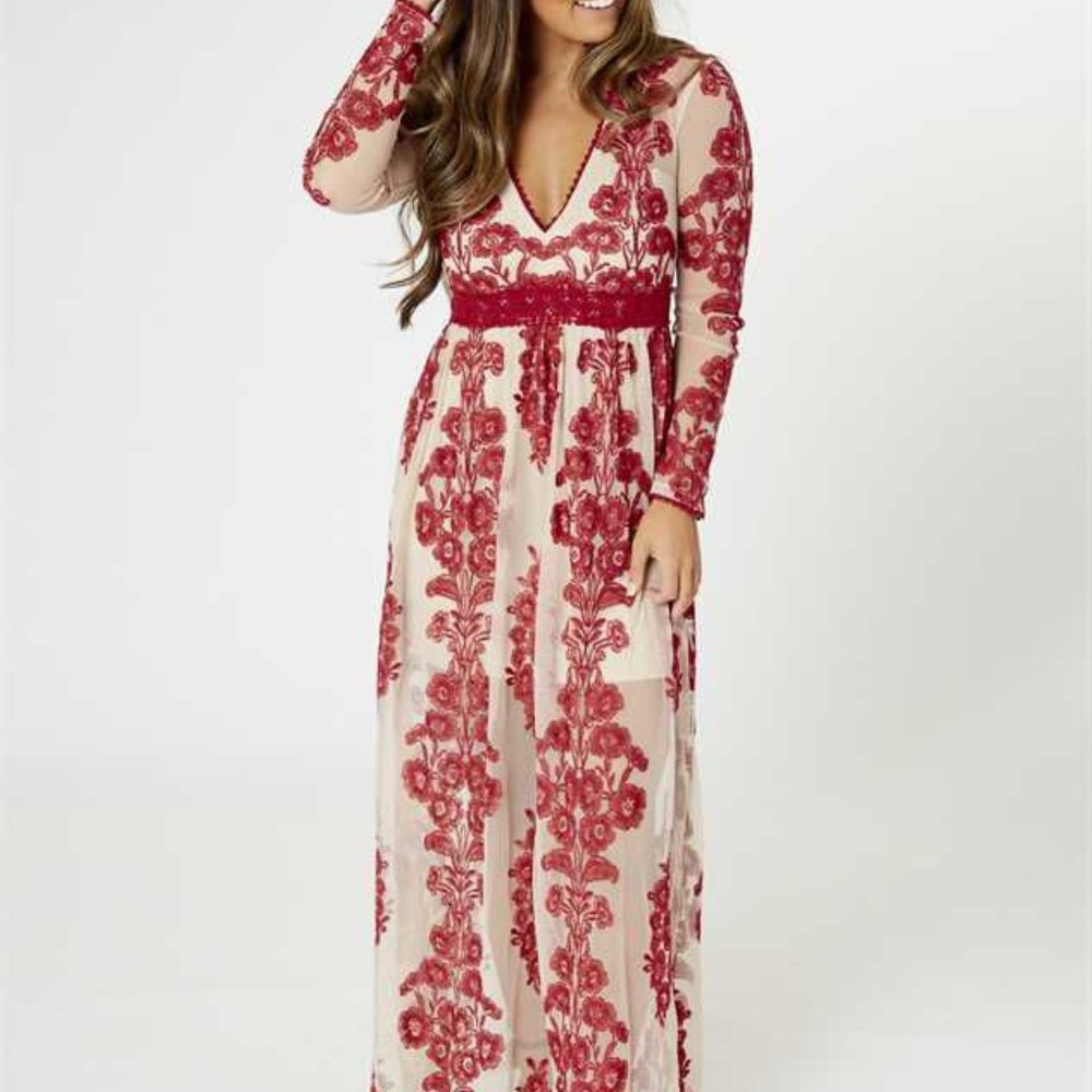 NWT ALTAR'D STATE NORRIE EMBROIDERED MAXI DRESS